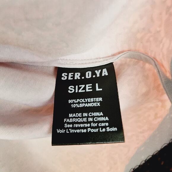 Ser.O.YA Malibu Shirt in Pink Sunset Button Down Short Sleeve Collar Top - Picture 8 of 10